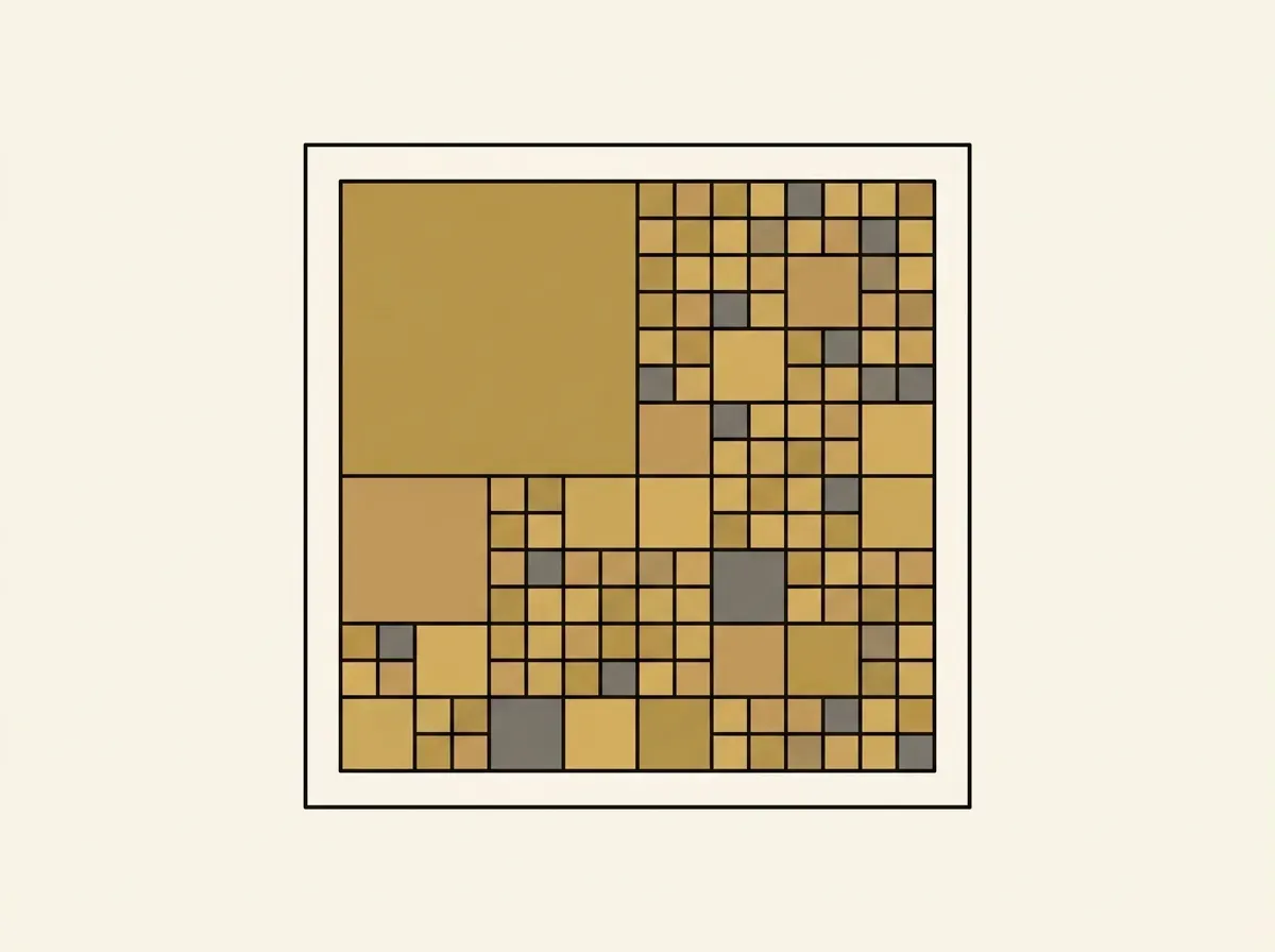 An illustration of a large share being divided into many smaller fractional shares.