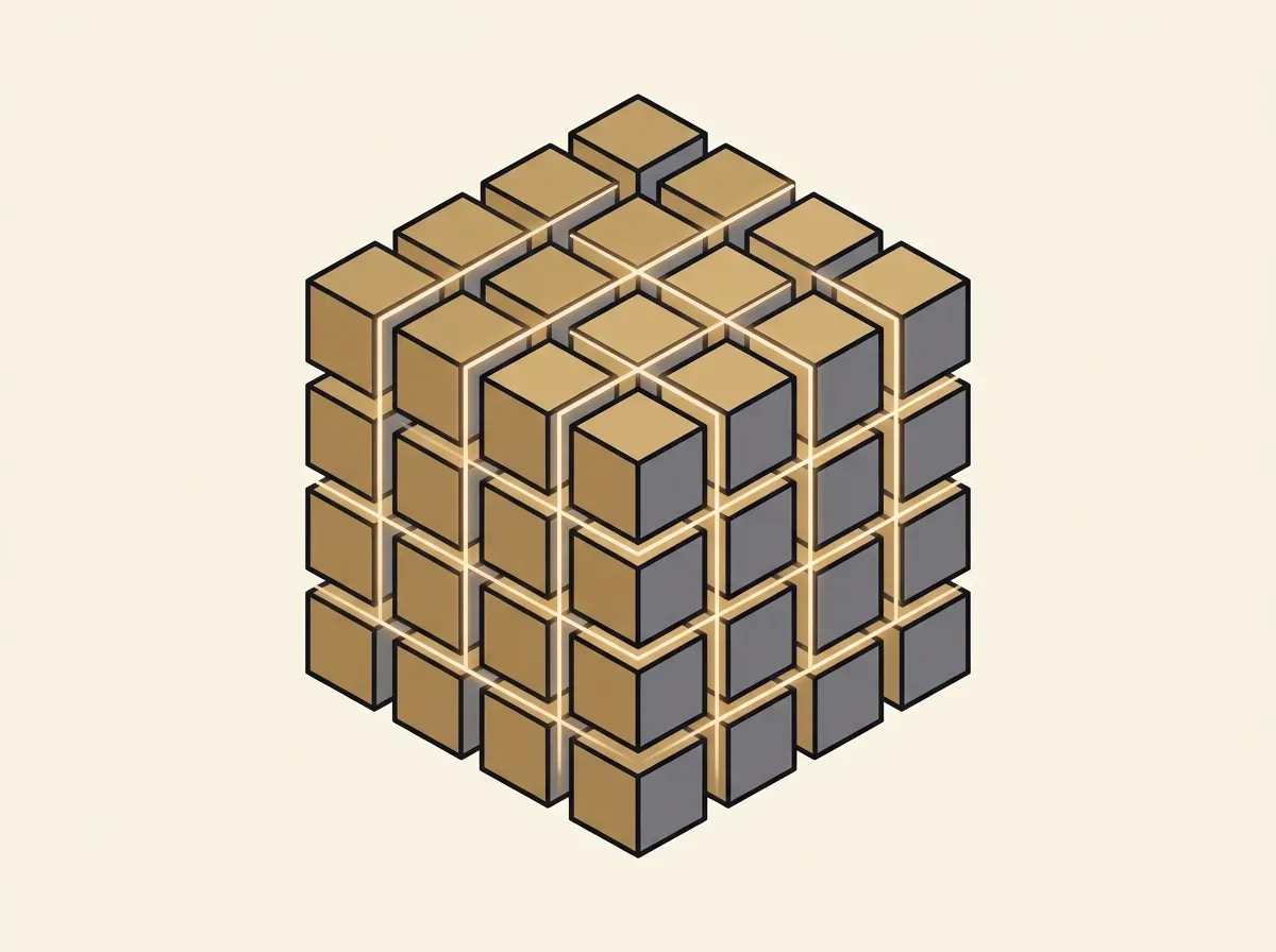 An illustration of a large block being divided into many smaller pieces, representing the concept of fractional ownership.