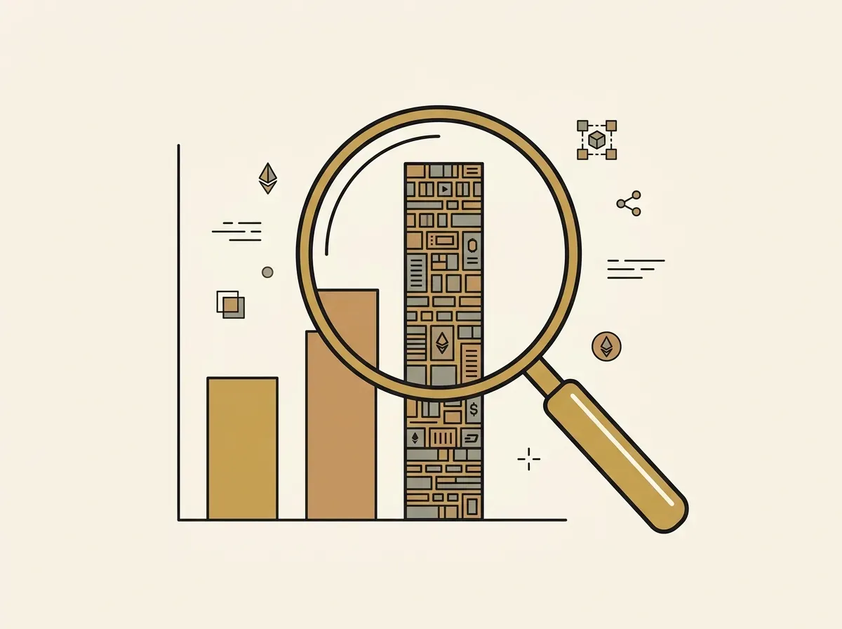 A magnifying glass reveals a stock chart bar is made of tiny fractions, symbolizing a small fractional trade.