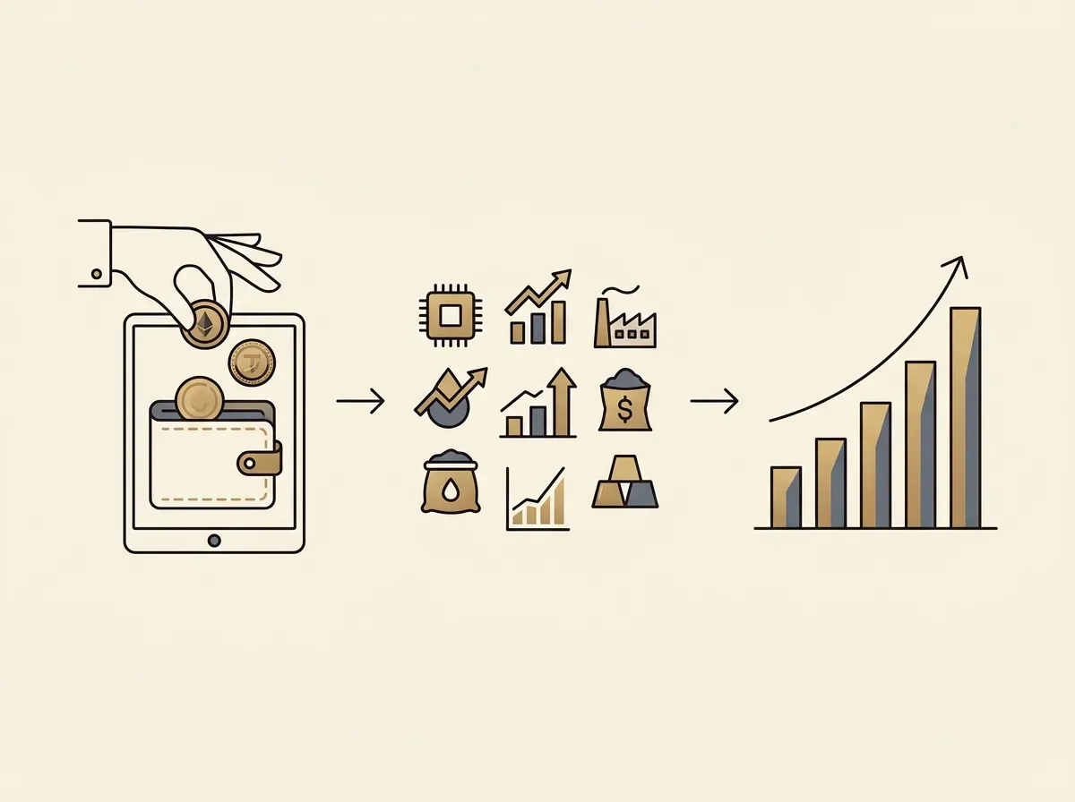 A simplified three-step process: depositing funds, selecting stocks, and seeing growth.