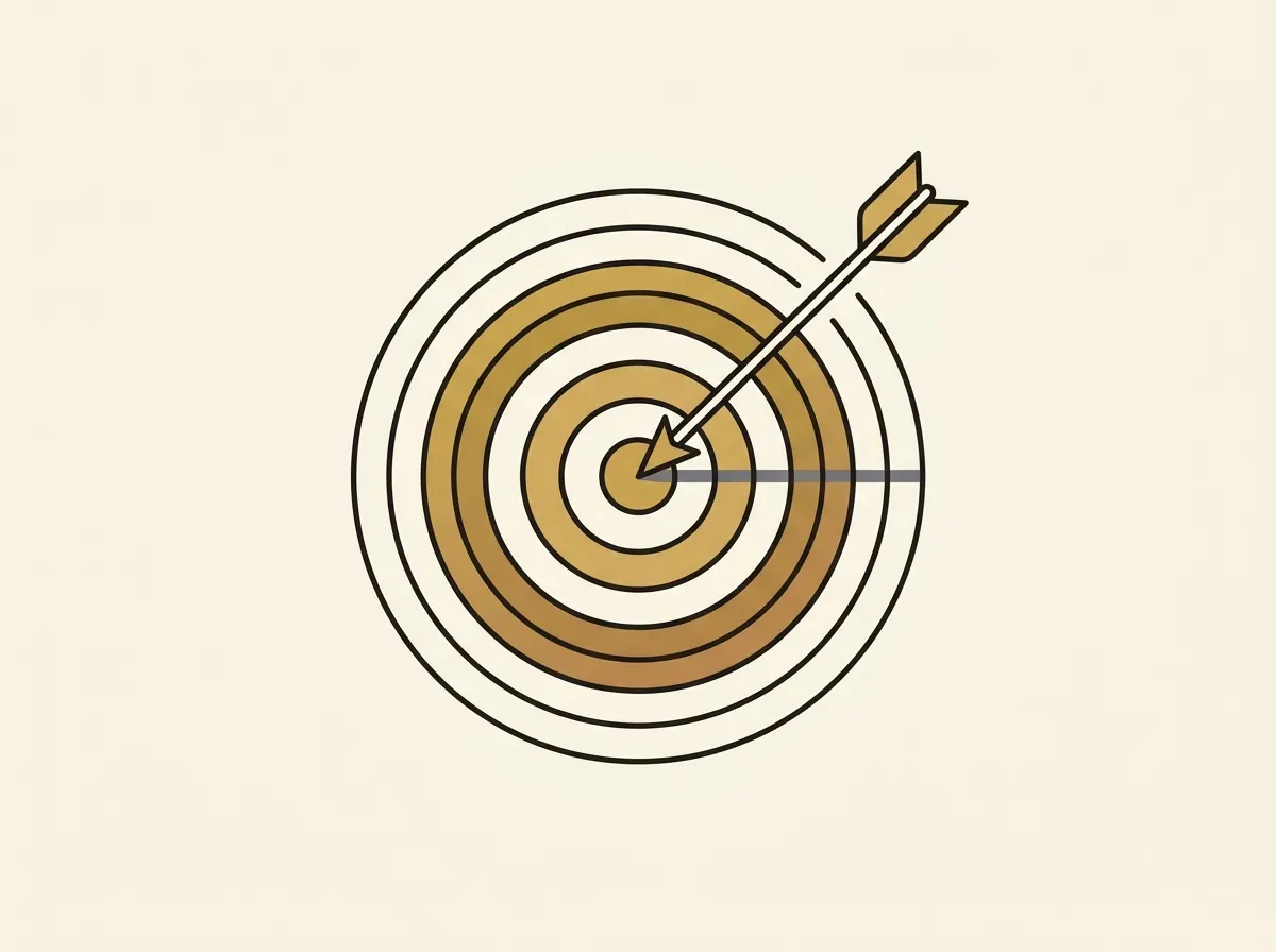 An arrow hitting slightly off-center on a target, illustrating slippage.