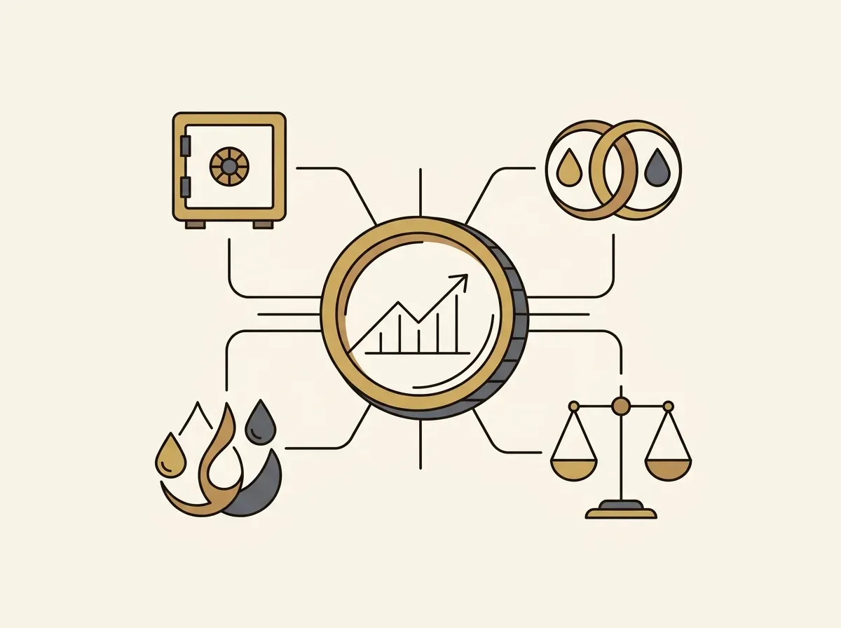Tokenized stock connecting to various DeFi applications like lending, liquidity pools, and collateral.