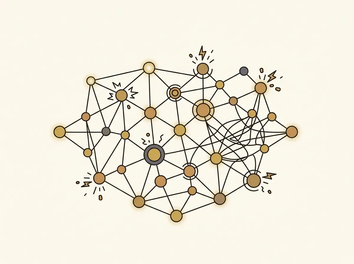 Abstract depiction of a blockchain network with fluctuating gas fees.