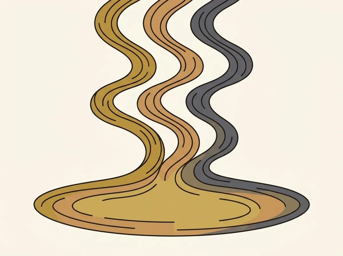 An illustration of three separate streams merging into one, symbolizing the aggregation of different assets into a single view.