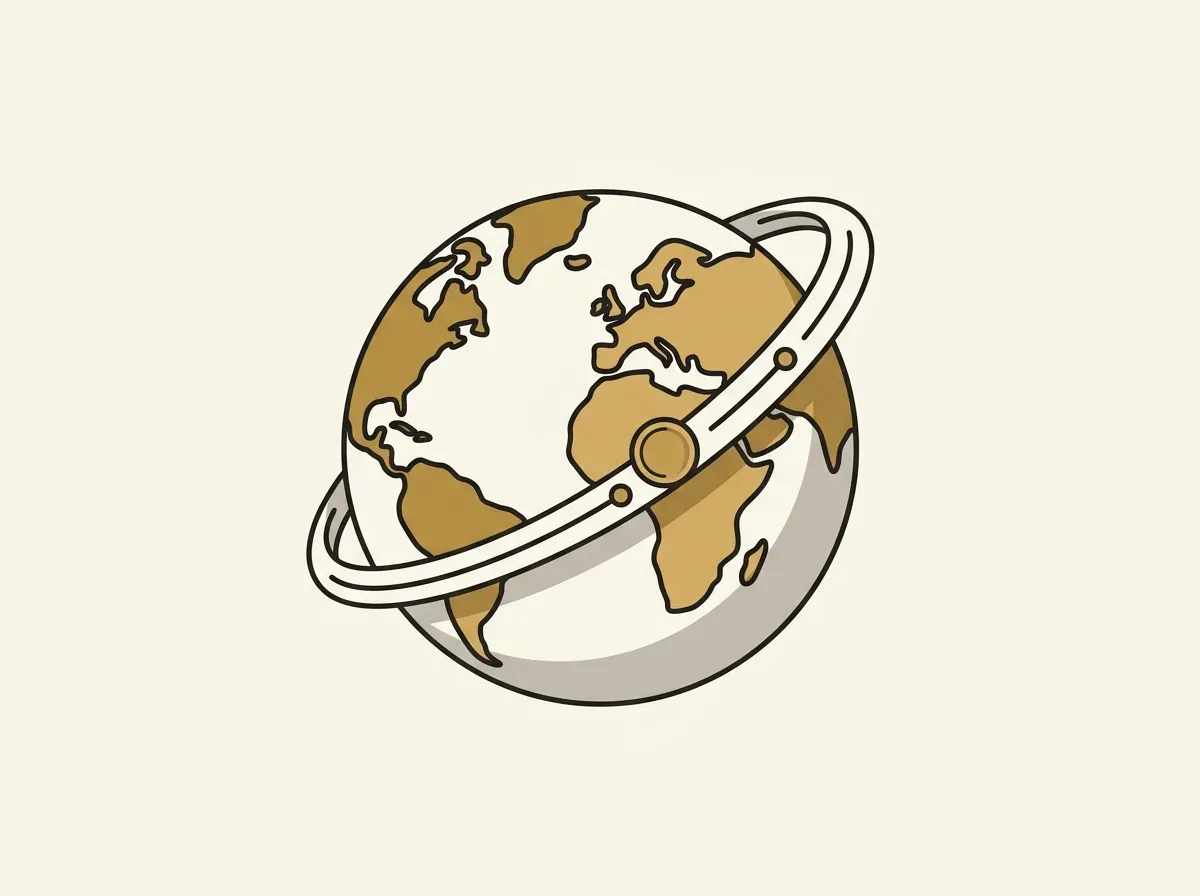 An illustration of a coin moving along a track across a globe, representing the ease of stablecoin transfers.